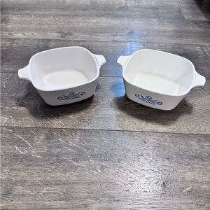 Vintage Corningware Blue Cornflower‎ Casserole Dishes SET OF 2. 2 3/4 Cup.